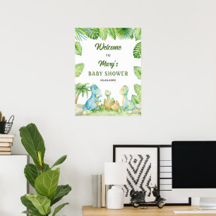 Dinosaur Baby Shower Welcome  Poster