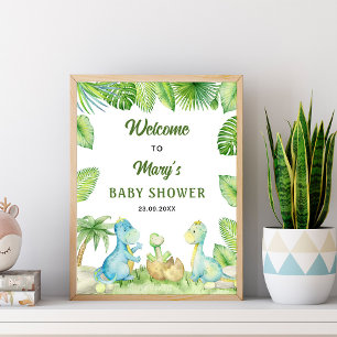 Dinosaur Baby Shower Welcome Poster