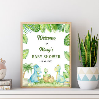 Dinosaur Baby Shower Welcome  Poster