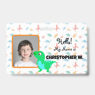Dinosaur Baby T-Rex Kids Badges ID Badge