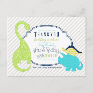 Dinosaur Baby Thank You Postcard