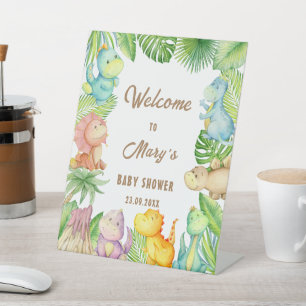 Dinosaur Baby Welcome Pedestal Sign