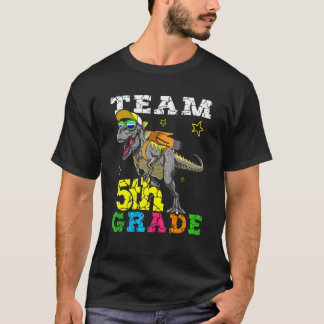 Dinosaur Back To School 5th Grade Teacher Kids T-Shirt
