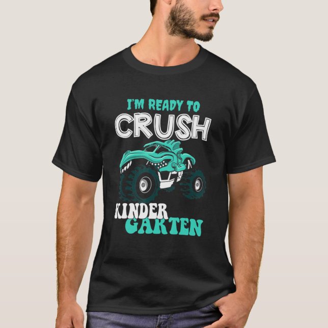 Dinosaur Back To School Boys I'm Ready To Crush Ki T-Shirt (Front)