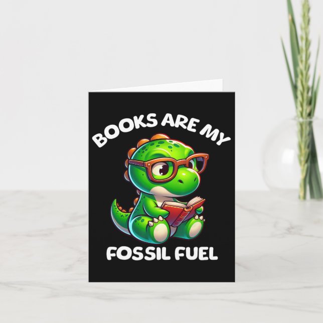 Dinosaur Back To School Reading Books Funny Quote  Card (Front)