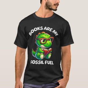 Dinosaur Back To School Reading Books Funny Quote T-Shirt