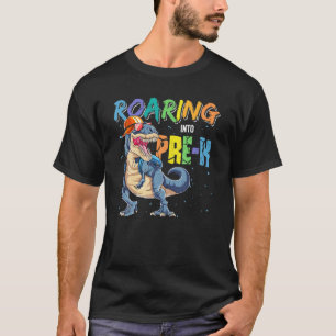 Dinosaur Back To School Roaring Into Pre K Boys Ki T-Shirt