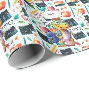 Dinosaur Back to School theme for Student Wrapping Paper