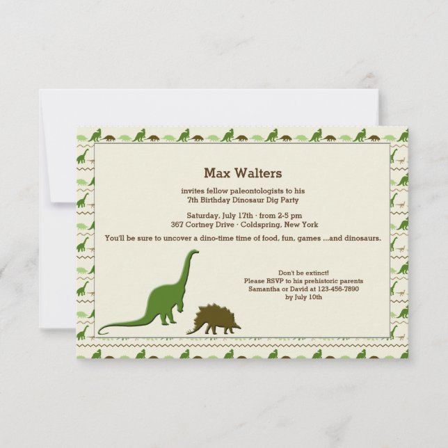 Dinosaur Background Invitation (Front)