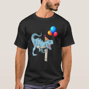 Dinosaur Balloon T Rex 1st Birthday Kid Boy Girl T-Shirt
