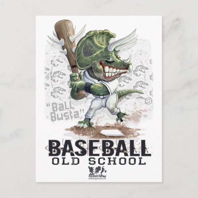 Dinosaur Baseball Ball Busta Gear Postcard (Front)