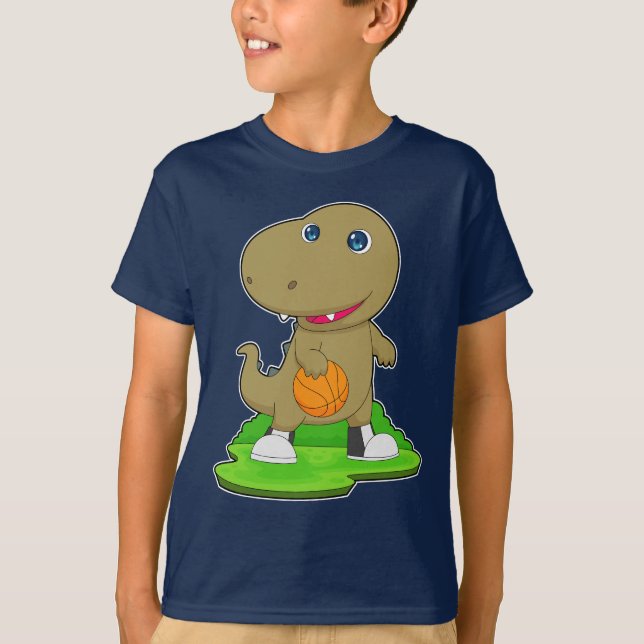 Dinosaur Basketball player Basketball T-Shirt (Front)