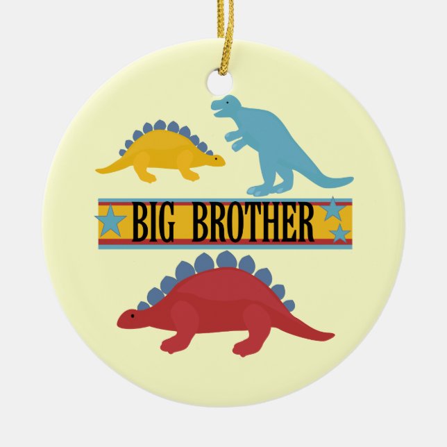 Dinosaur Big Brother Ceramic Ornament (Front)