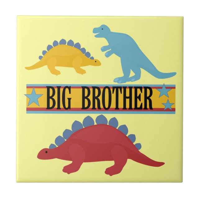 Dinosaur Big Brother Ceramic Tile (Front)