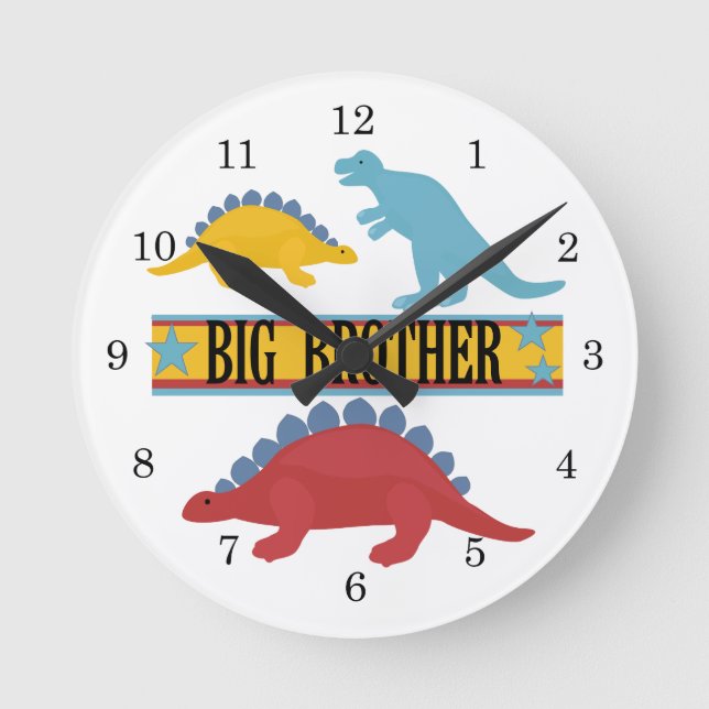 Dinosaur Big Brother Round Clock (Front)