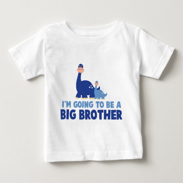 dinosaur big brother to be NEW blue Baby T-Shirt (Front)