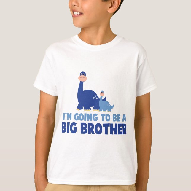 dinosaur big brother to be NEW blue T-Shirt (Front)