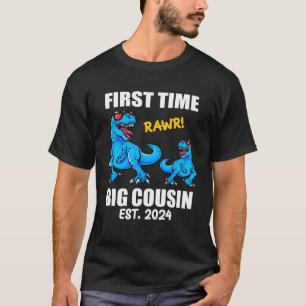 Dinosaur Big Cousin  Baby Announcement 1st Time Co T-Shirt