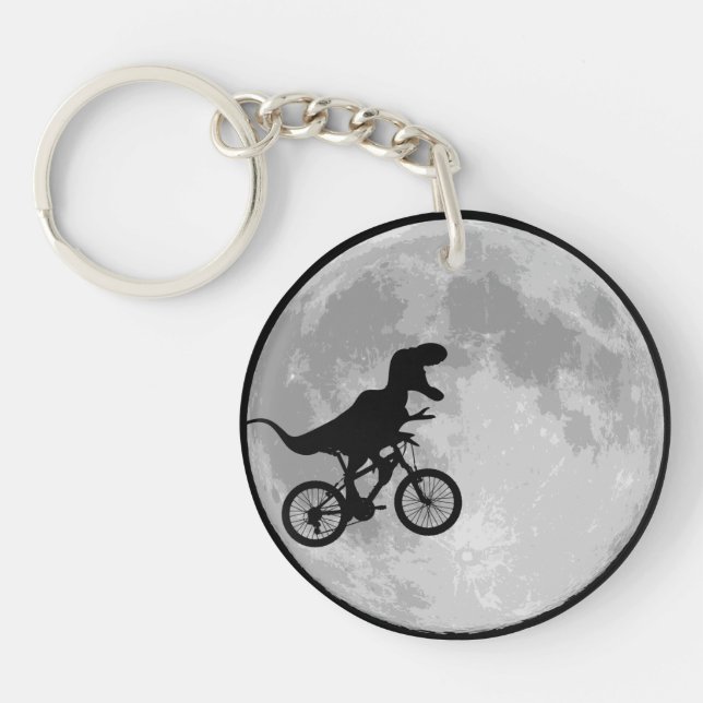 Dinosaur Bike & Moon Key Ring (Front)