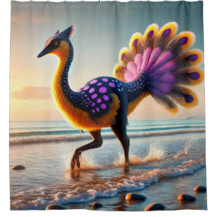 Dinosaur Bird Shower Curtain
