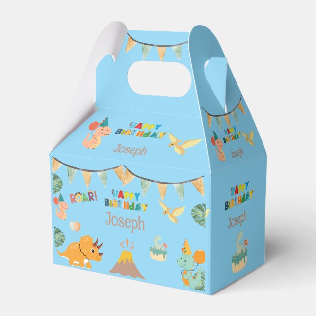 Dinosaur Birthday Boxe – Custom Name  Favour Box (Back Side)