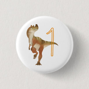 Dinosaur birthday boy 3 cm round badge