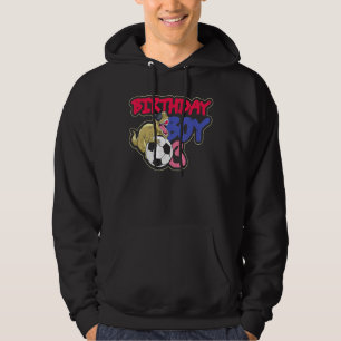 Dinosaur Birthday Boy 3 Year Old Dino Soccer Birth Hoodie