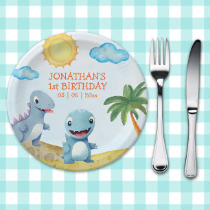 Dinosaur Birthday boy Party  Paper Plate