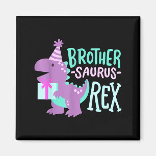 Dinosaur Birthday Brother Saurus T Rex Family Matc Magnet