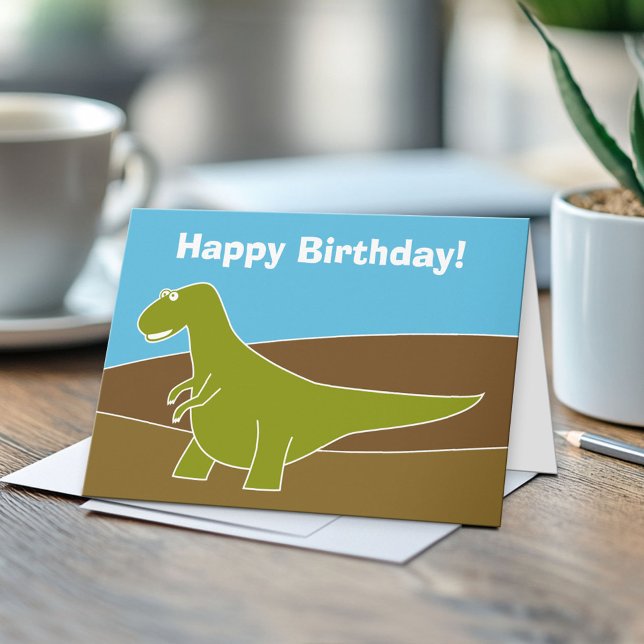 Dinosaur Birthday Card (Custom Greeting Card)