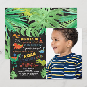 Dinosaur Birthday Dino Party Photo Invitation