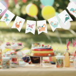 Dinosaur birthday friends neutral pastel bunting<br><div class="desc">Dinosaur birthday friends neutral pastel Bunting Flags - All your friends in one place! look at all those dinosaurs,  they are all here to wish you a happy birthday. Cute illustrated dinosaurs suitable for boys and girls in gender neutral pastel tones.</div>