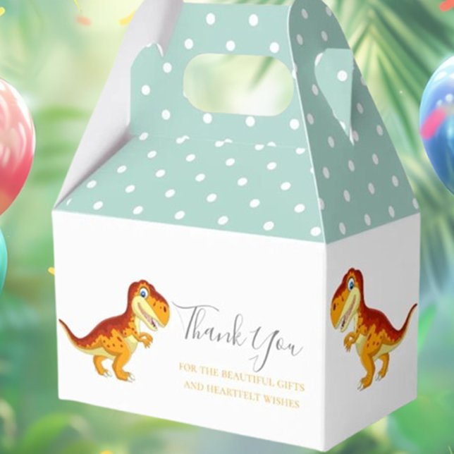 Dinosaur BIRTHDAY Gold  Favour Box (Make your child's dinosaur birthday unforgettable with our charming gold favor boxes!)