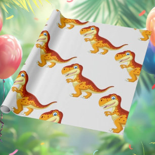 Dinosaur Birthday Gold Wrapping Paper