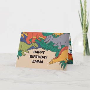 Dinosaur Birthday Greeting Card – Fun Dino Party 1