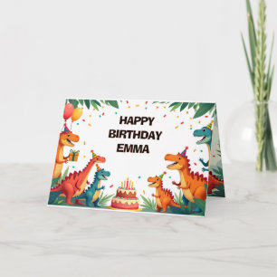 Dinosaur Birthday Greeting Card – Fun Dino Party 2