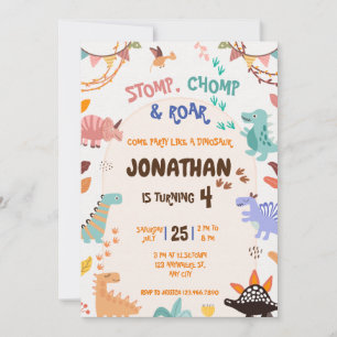 Dinosaur Birthday Invitation