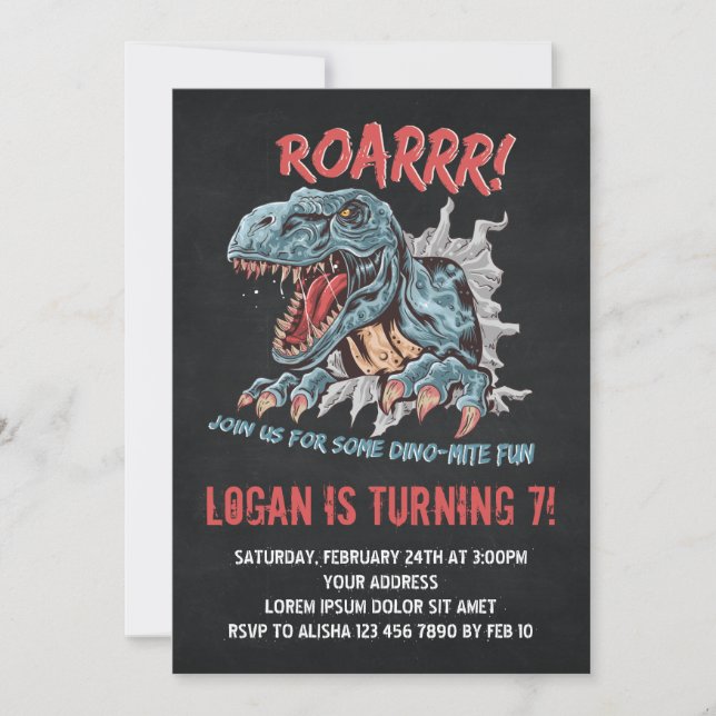 Dinosaur Birthday Invitation (Front)