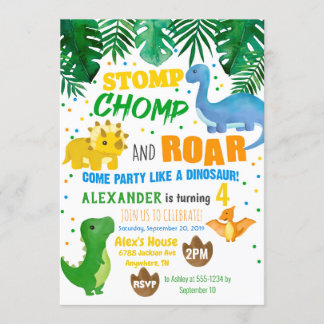 Dinosaur Birthday Invitation