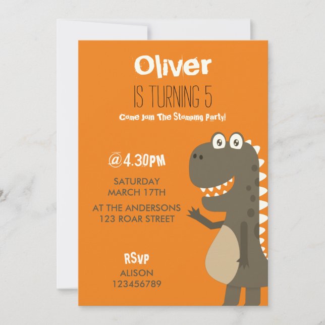 Dinosaur Birthday Invitation (Front)