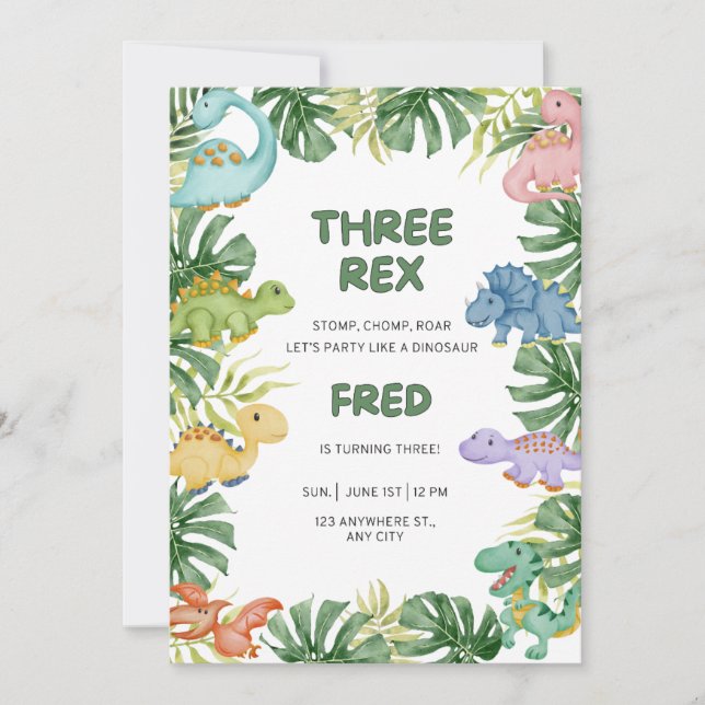 Dinosaur Birthday Invitation (Front)