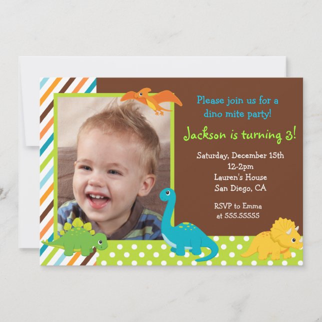 Dinosaur Birthday Invitation (Front)