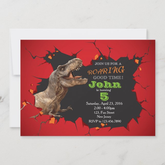 Dinosaur Birthday invitation (Front)