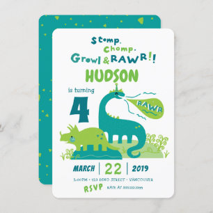 Dinosaur Birthday Invitation, dino birthday Invitation