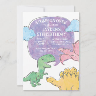 Dinosaur Birthday Invitation, Dino Party Invitati Invitation