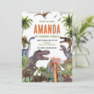 Dinosaur Birthday Invitation, Dinosaur Birthday Pa Invitation