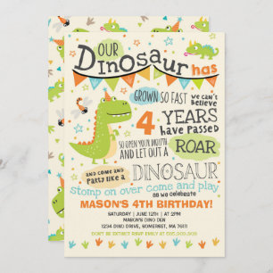 Dinosaur Birthday Invitation Dinosaur Roar Party