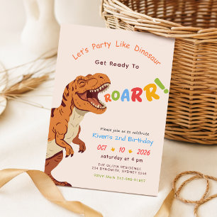 Dinosaur Birthday Invitation, Get Ready to Roar Invitation