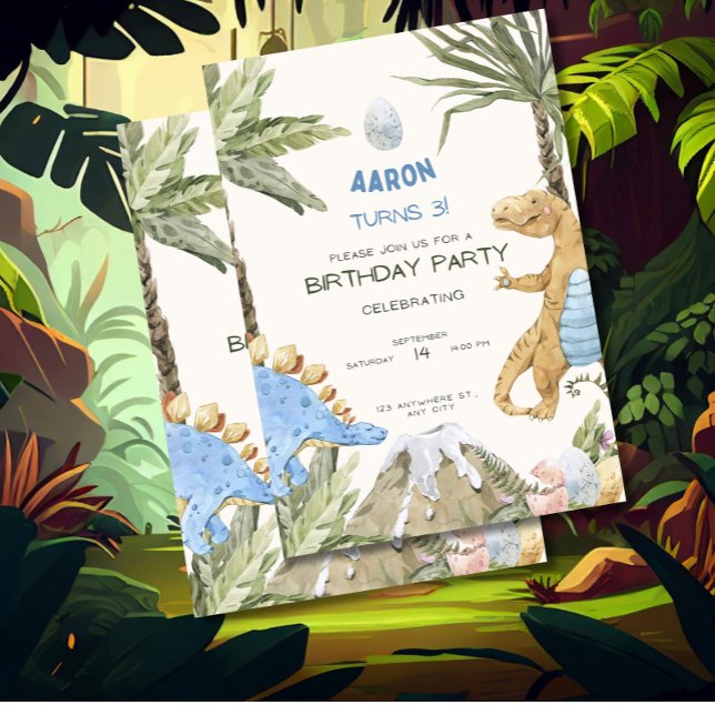 Dinosaur Birthday Invitation Kids Birthday Party  (Creator Uploaded)