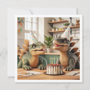 Dinosaur birthday invitation, stegosaurus invitation